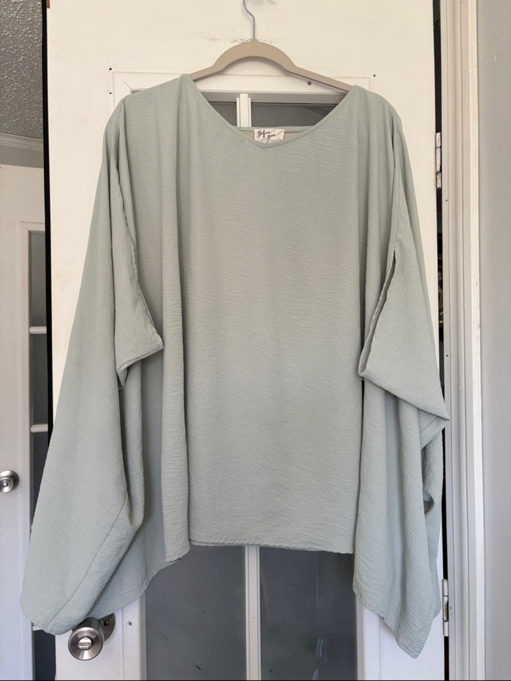 Before you Boutique Oversized Tunic in Light Sage